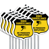 Video Surveillance Shield Sign We Prosecute Shoplifters!