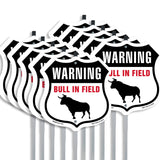 Warning Bull In Field