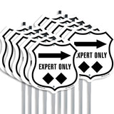 Expert Only Trail Ski Slope Right