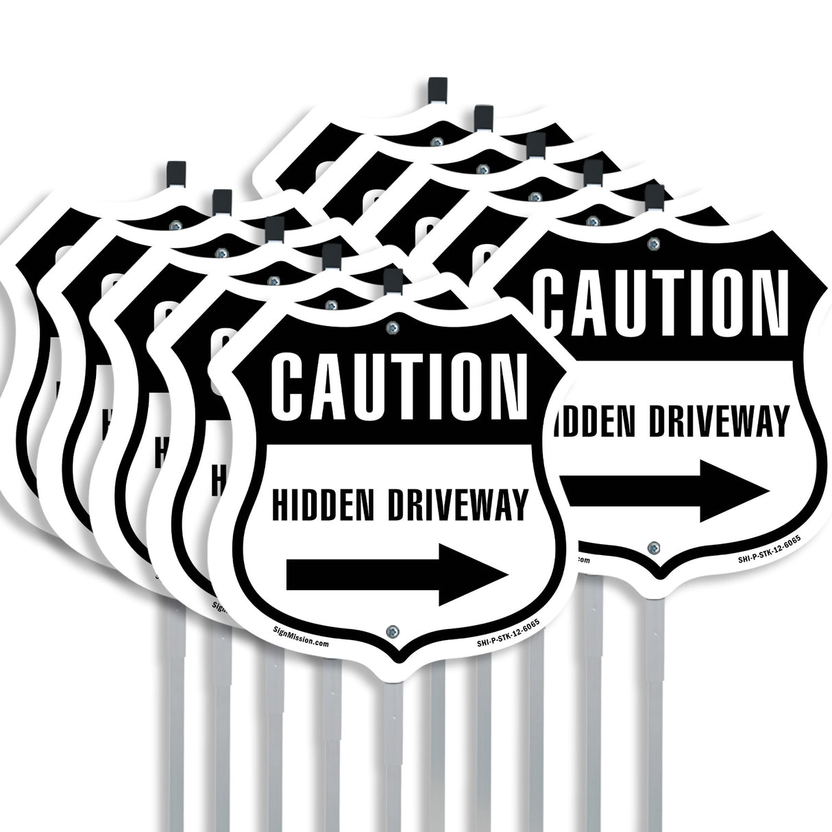 Caution Hidden Driveway Right