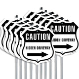 Caution Hidden Driveway Right