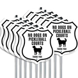 No dogs allowed on Pickleball courts thank you