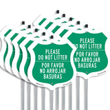 Please Do Not Litter Bilingual English / Spanish