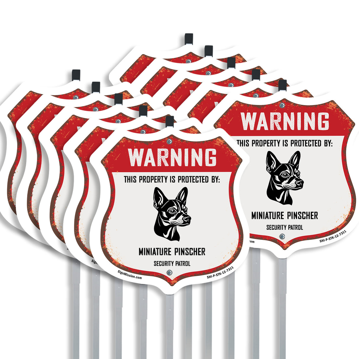 Warning This Property is Protected by Miniature Pinscher