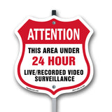 Attention This Area Under 24 Hour Live Recorded Video Surveillance