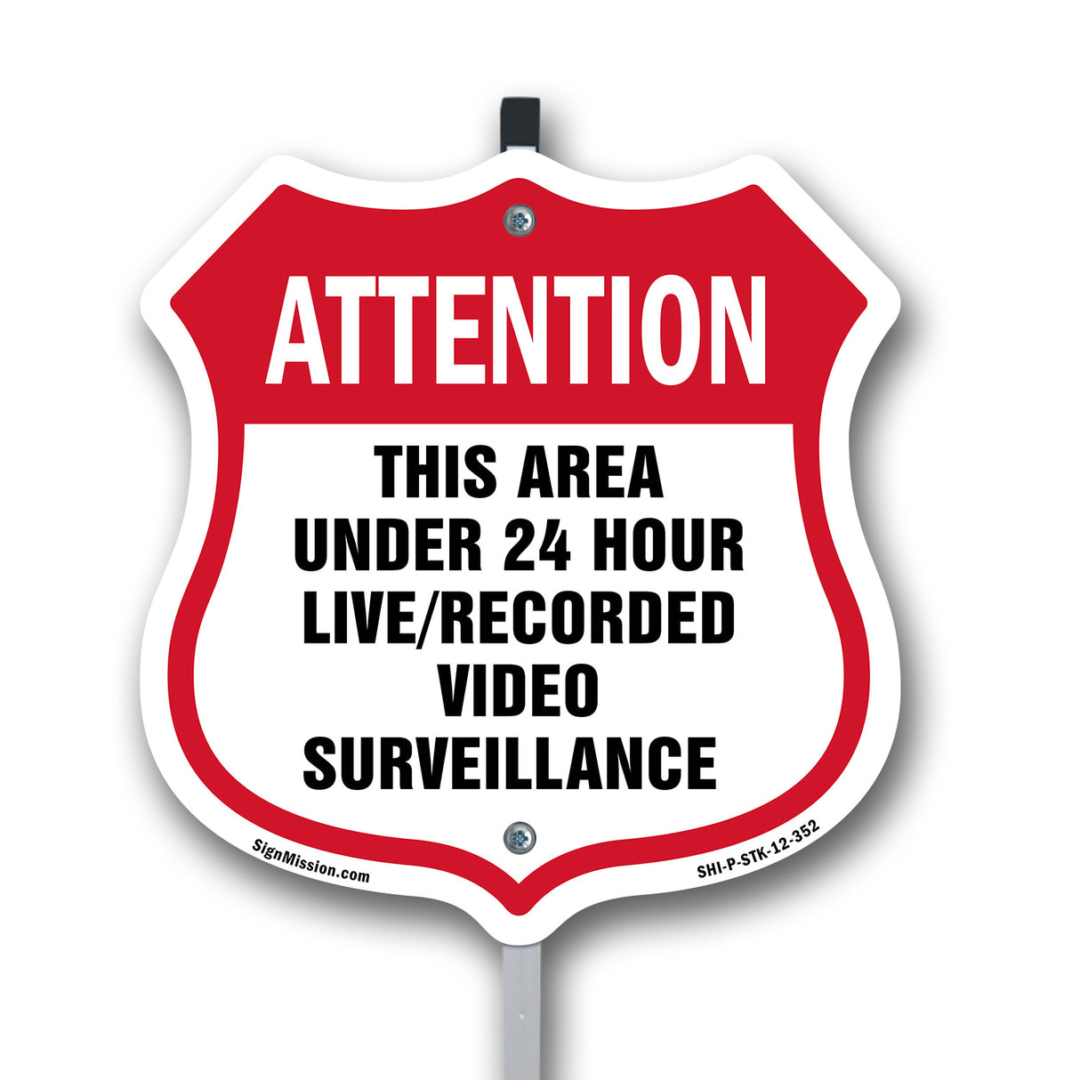 Attention This Area Under 24 Hour Live Recorded Video Surveillance