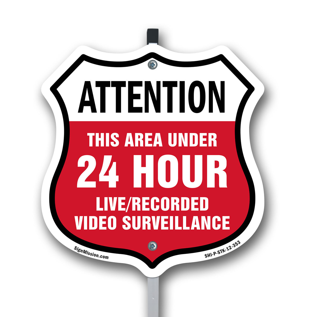 Attention This Area Under 24 Hour Live Recorded Video Surveillance
