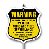 Warning Premises Protected By 24 Hour Audio And Video Surveillance By Entering You Agree To Be Audio & Video Recorded