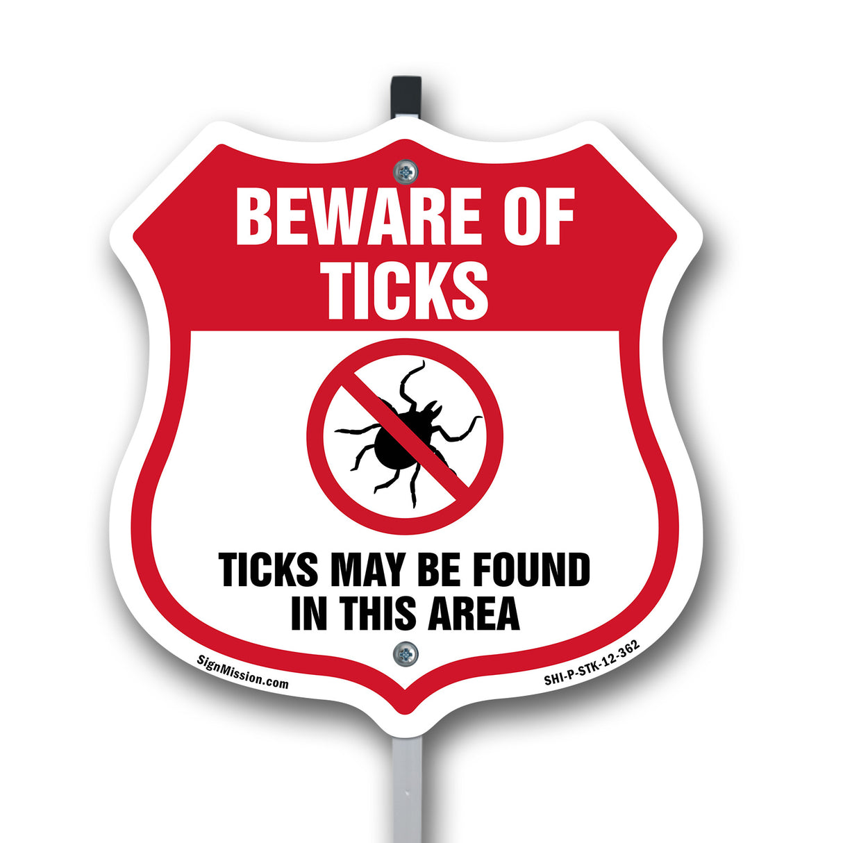 Beware Of Ticks Shield Sign Ticks May Be Found In This Area