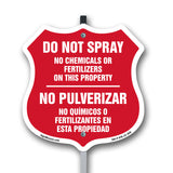 Bilingual No Spray Do Not Spray No Chemicals Or Fertilizers On This Property No Pulverizar (English / Spanish)