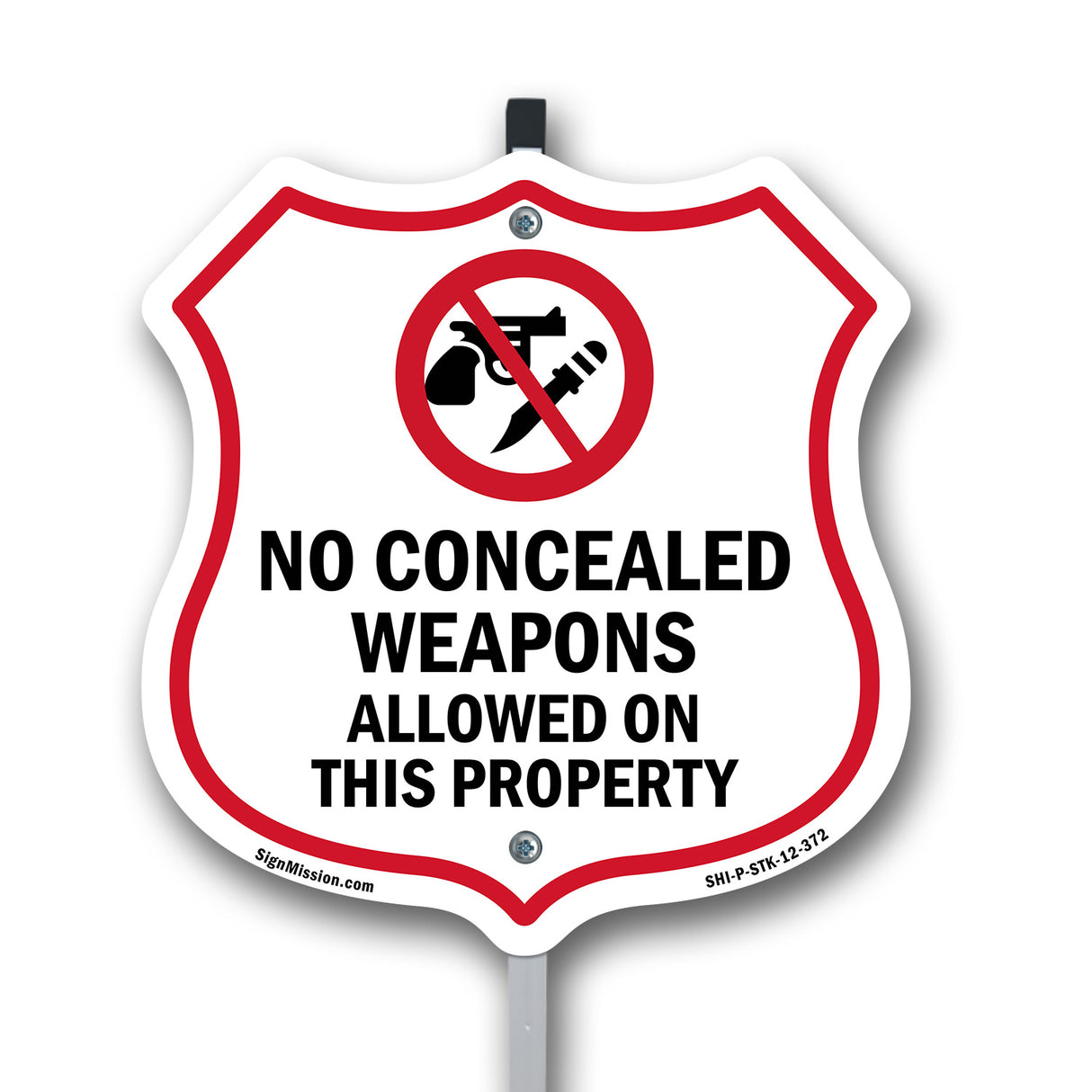 Concealed Carry Shield Sign No Concealed Weapons Allowed On This Property