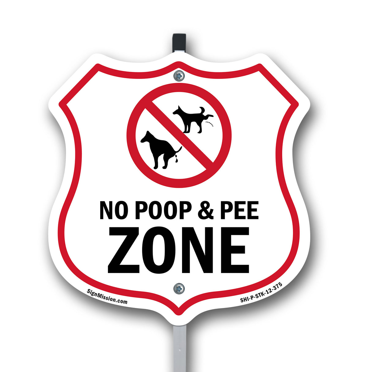 Dog Poop Shield Sign No Poop & Pee Zone