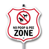 Dog Poop Shield Sign No Poop & Pee Zone