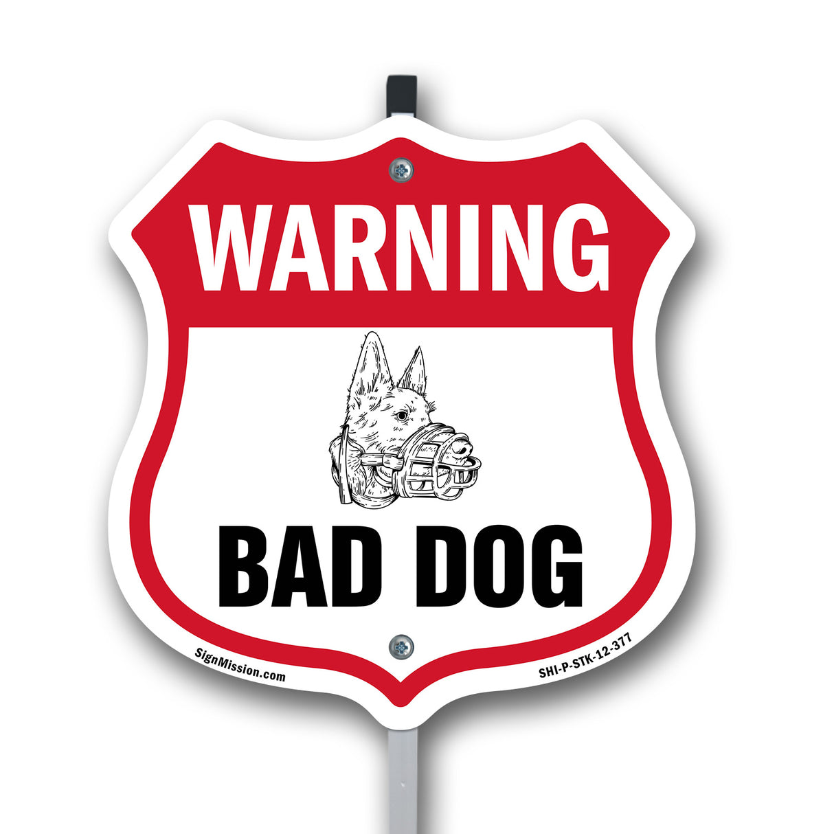 Dog Warning Shield Sign Bad Dog