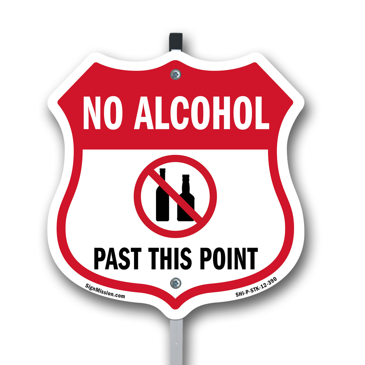 No Alcohol Shield Sign No Alcohol Past This Point