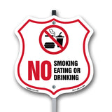 No Smoking Shield Sign No Smoking Eating Or Drinking