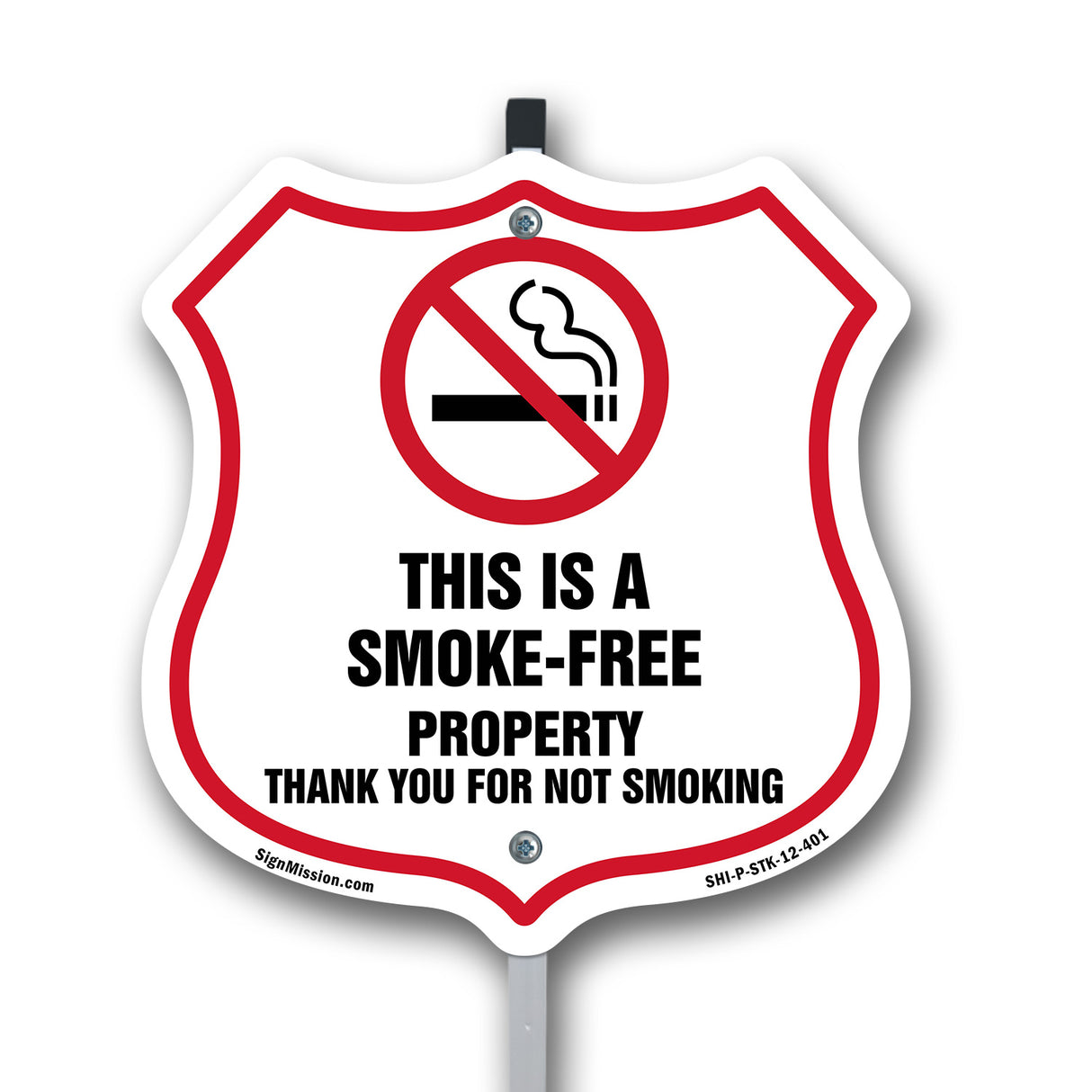 No Smoking Shield Sign This Is A Smoke Free Property Thank You For Not Smoking