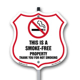 No Smoking Shield Sign This Is A Smoke Free Property Thank You For Not Smoking