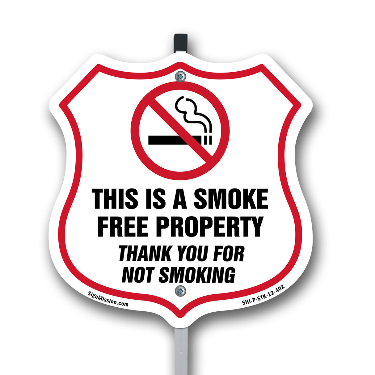 No Smoking Shield Sign This Is A Smoke Free Property Thank You For Not Smoking