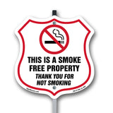 No Smoking Shield Sign This Is A Smoke Free Property Thank You For Not Smoking