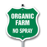 No Spray Shield Sign Organic Farm