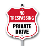 No Trespassing Shield Sign Private Drive