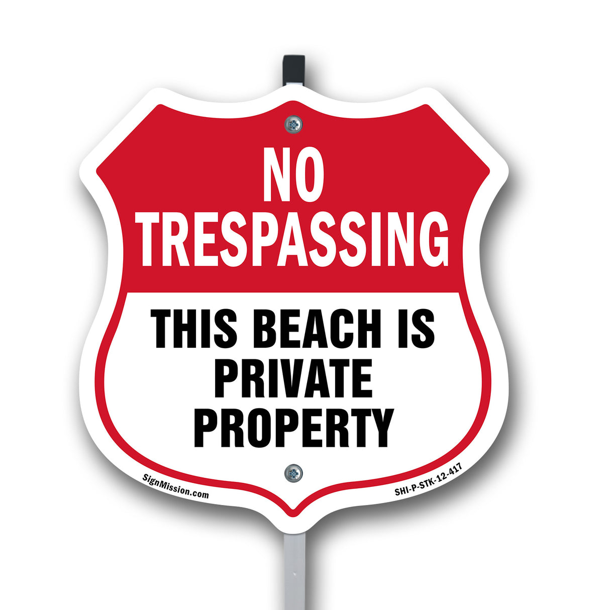 No Trespassing Shield Sign This Beach Is Private Property