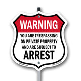 No Trespassing Warning You Are Trespassing On Private Property And Are Subject To Arrest