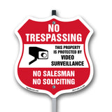 No Trespassing Sign This Property Is Protected By Video Surveillance No Salesman No Soliciting