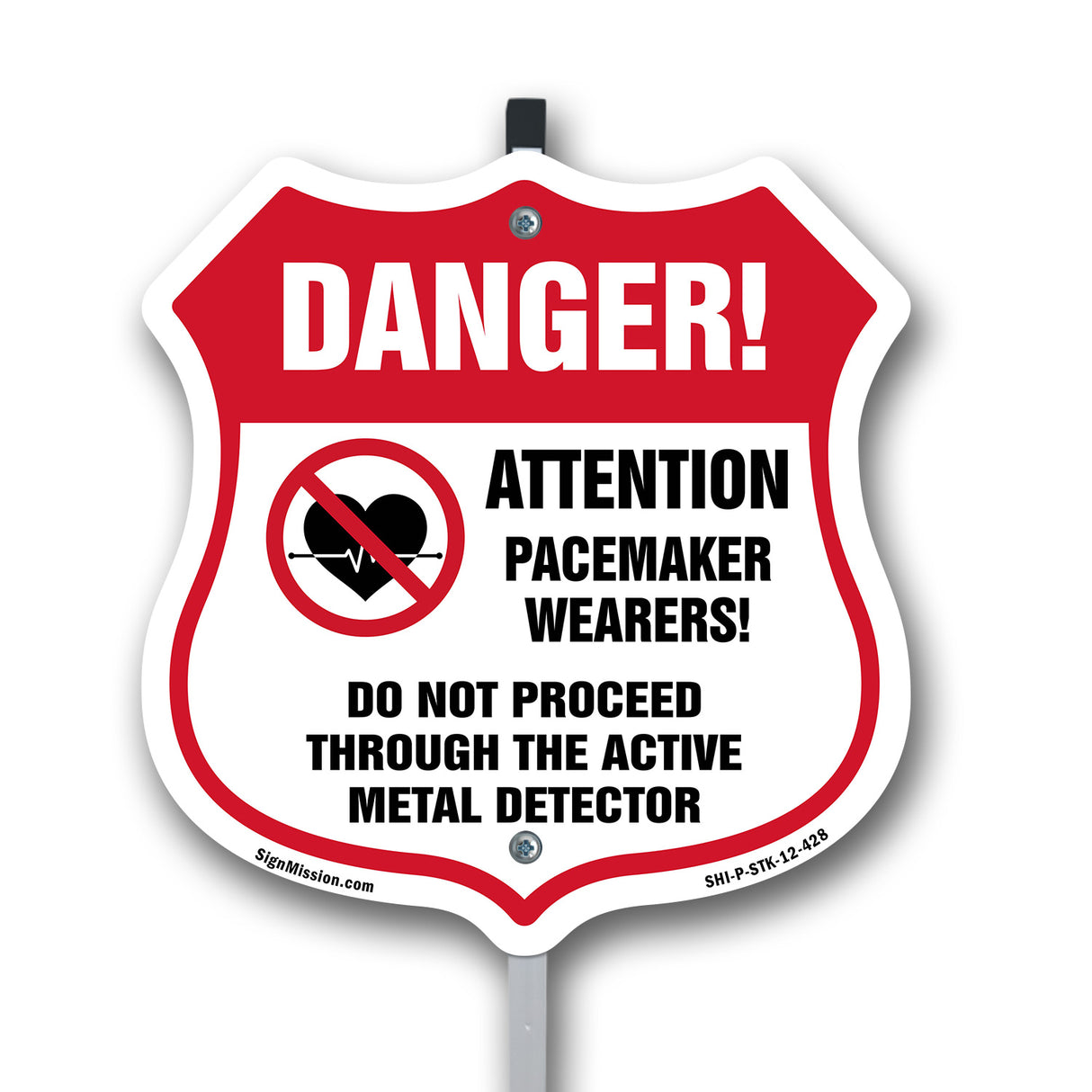 Pacemaker Wearers Danger! Attention Pacemaker Wearers. Do Not Proceed Through The Active Metal Detector
