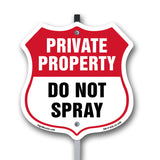 Private Property Shield Sign Do Not Spray