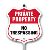 Private Property Shield Sign No Trespassing