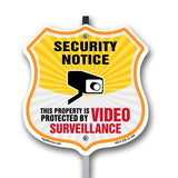 Security Notice Shield Sign This Property Is Protected By Video Surveillance