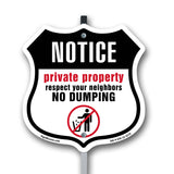 Notice Private Property Respect Your Neighbors No Dumping