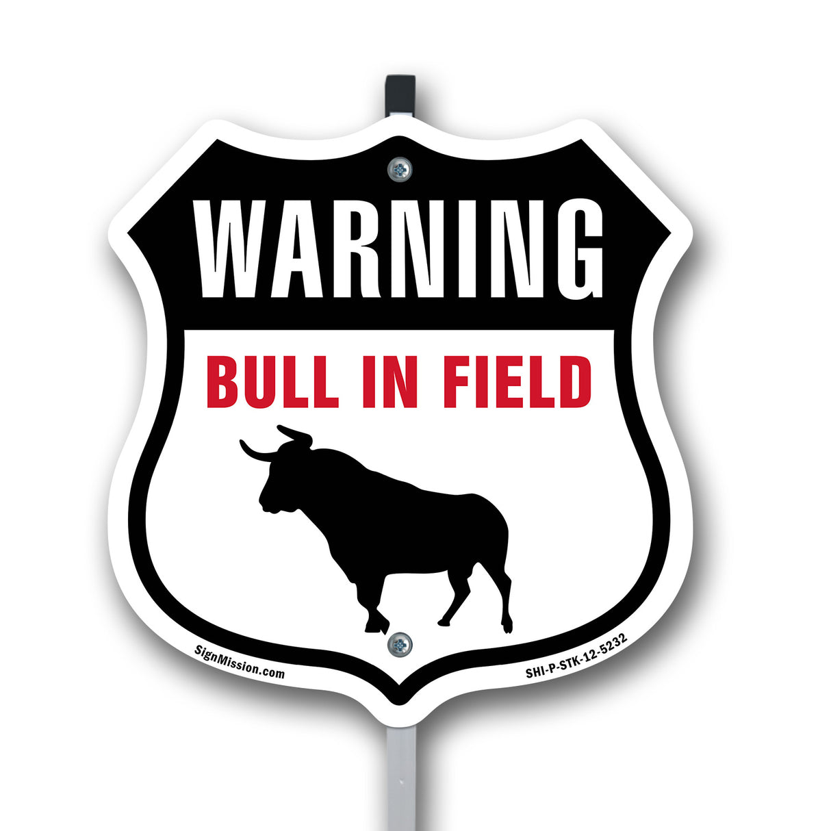 Warning Bull In Field