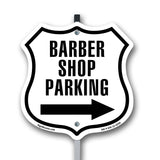Barber Shop Parking Left Arrow