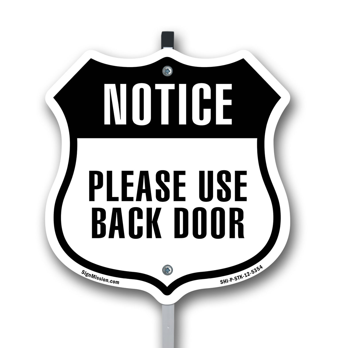 Notice Please Use Back Door