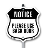 Notice Please Use Back Door