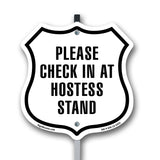 Please Check In At Hostess Stand