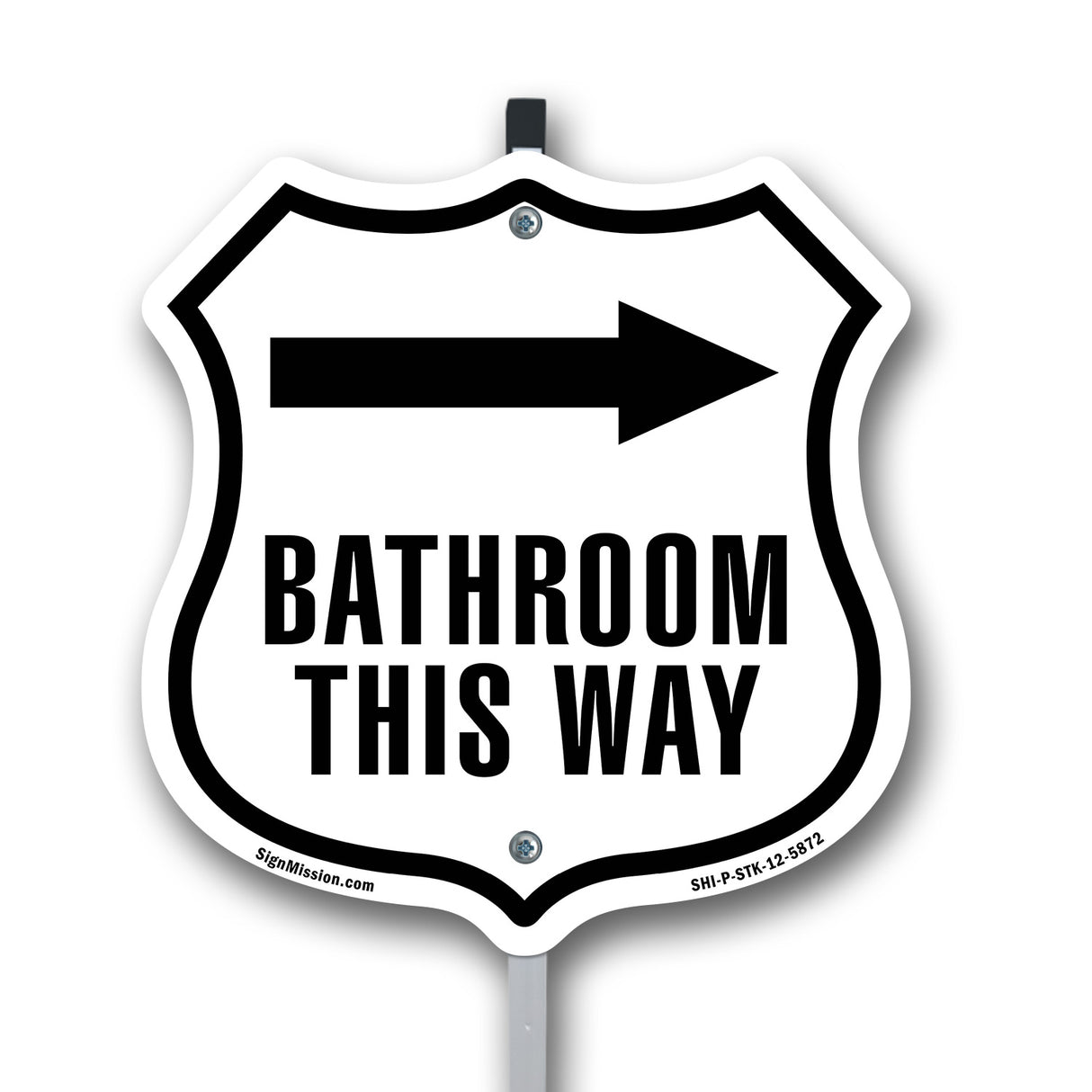 Bathroom This Way Right