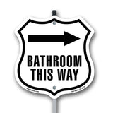 Bathroom This Way Right