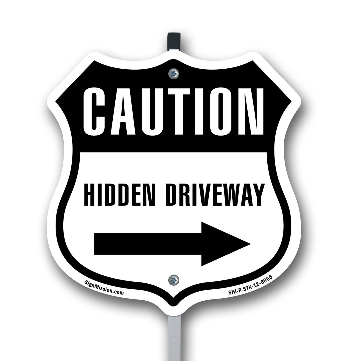 Caution Hidden Driveway Right