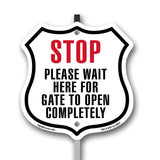 Stop Please Wait Here For Gate To Open Completely