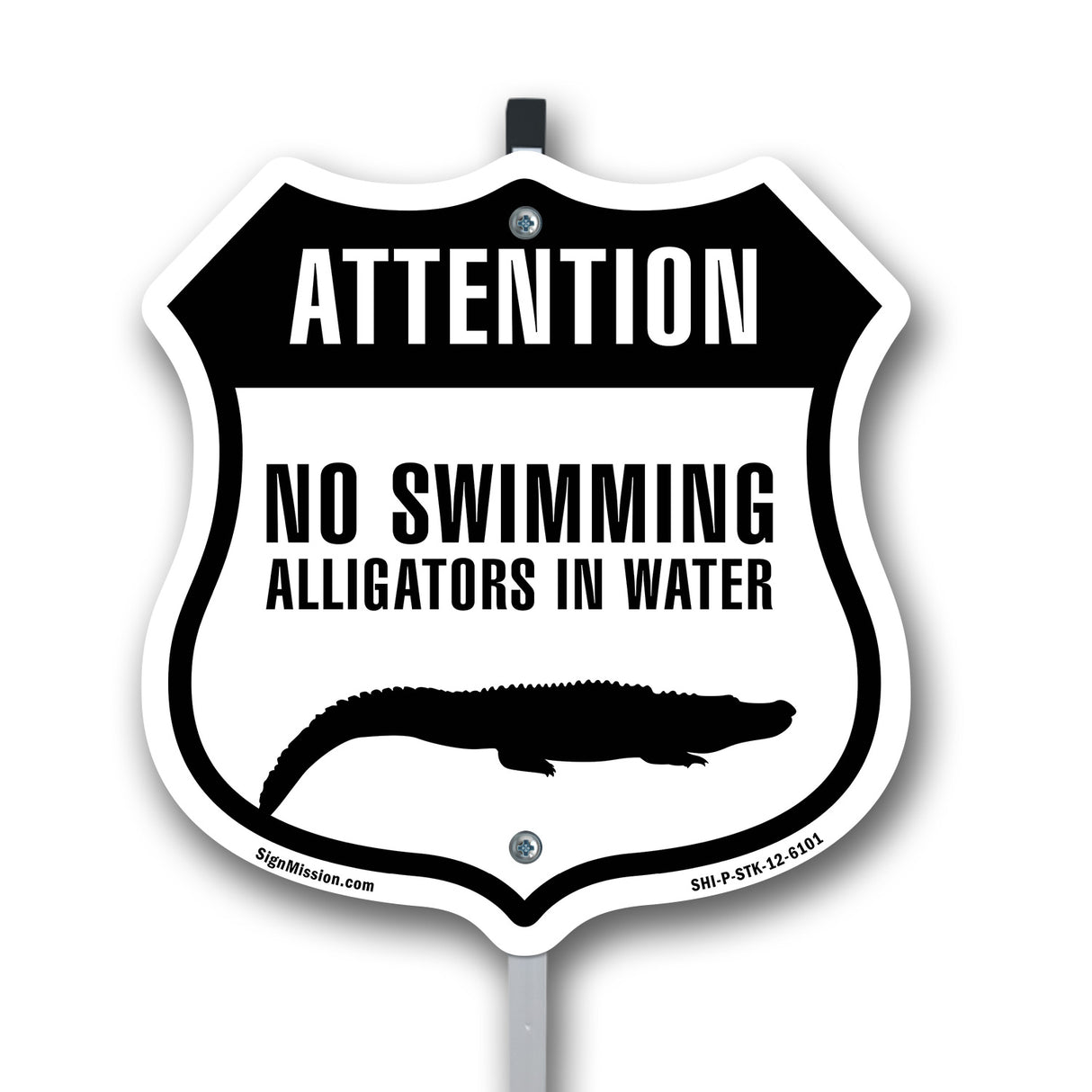 Attention No Swimming Alligators In The Water