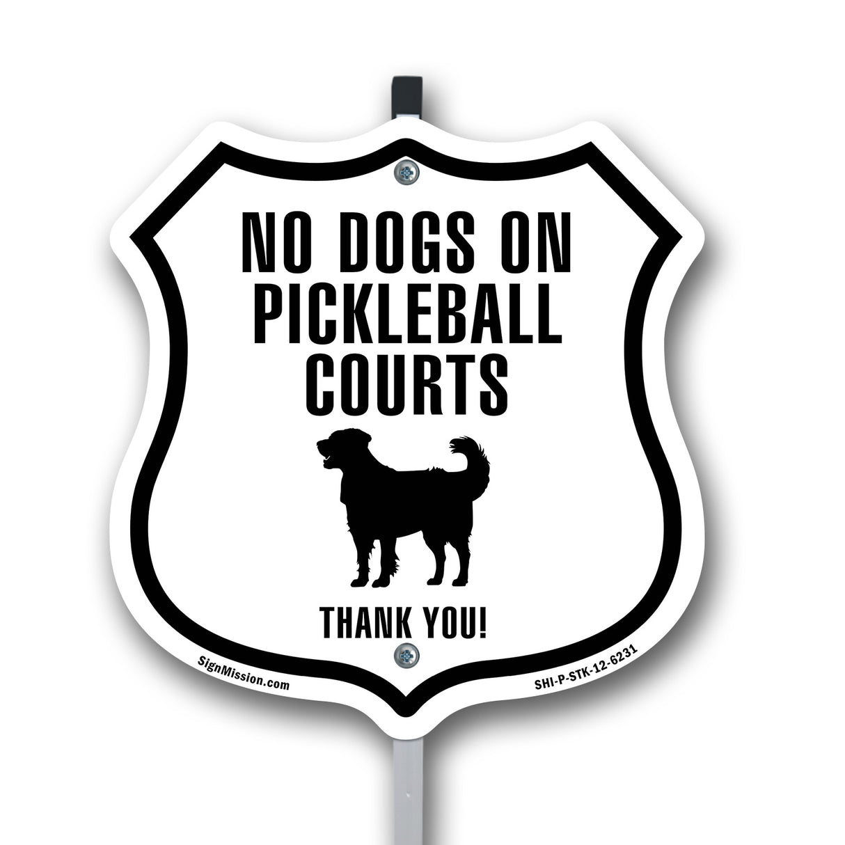 No dogs allowed on Pickleball courts thank you