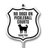 No dogs allowed on Pickleball courts thank you