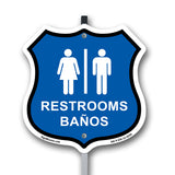 Restrooms Baños Bilingual English / Spanish