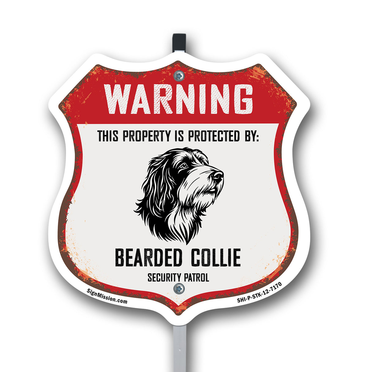 Warning This Property is Protected by Bearded Collie