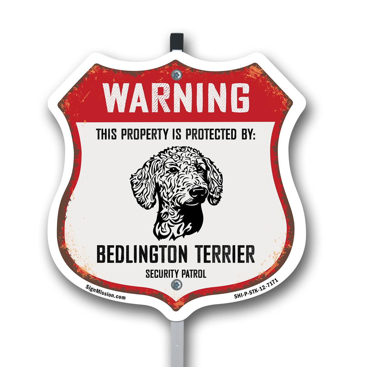 Warning This Property is Protected by Bedlington Terrier