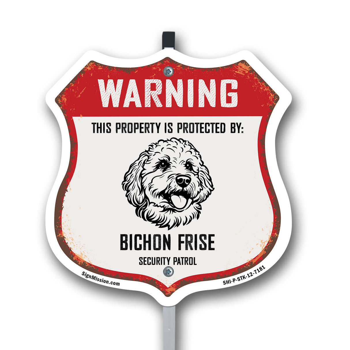Warning This Property is Protected by Bichon Frise